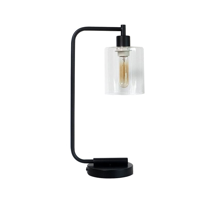 LumaVell Modern Cylinder Table Lamp With Metal Base