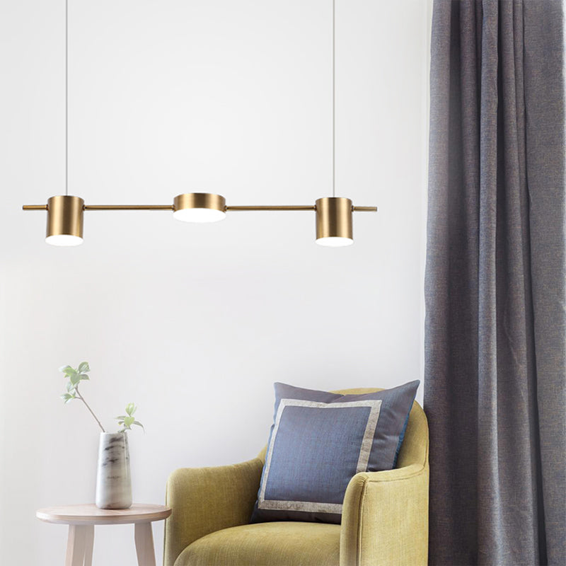 Lumarex Aluminum Drum Pendant Light in Black Gold Fixture