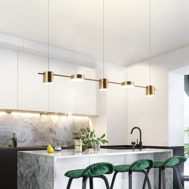 Lumarex Aluminum Drum Pendant Light in Black Gold Fixture