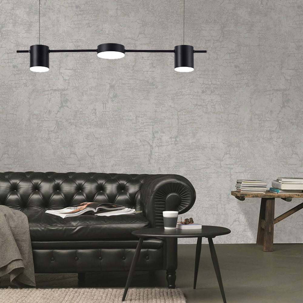Lumarex Aluminum Drum Pendant Light in Black Gold Fixture