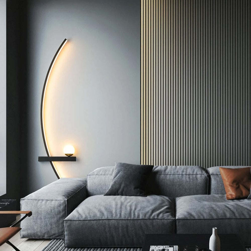 AstraGlow | Minimalist LED Wall Lamp in Matte Black & Gold