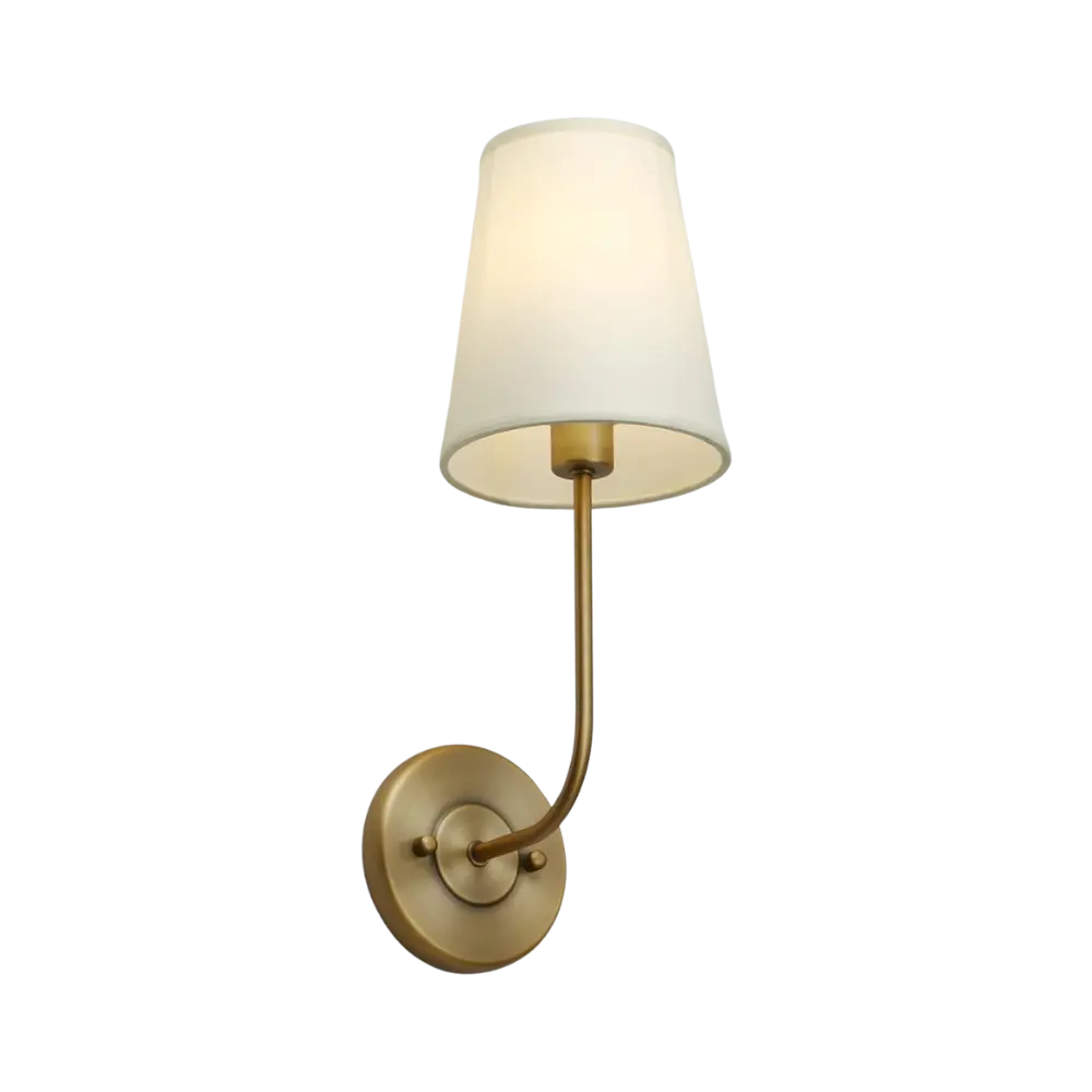 Vellora | Woven Metal Wall Lamp With Soft Fabric Shade