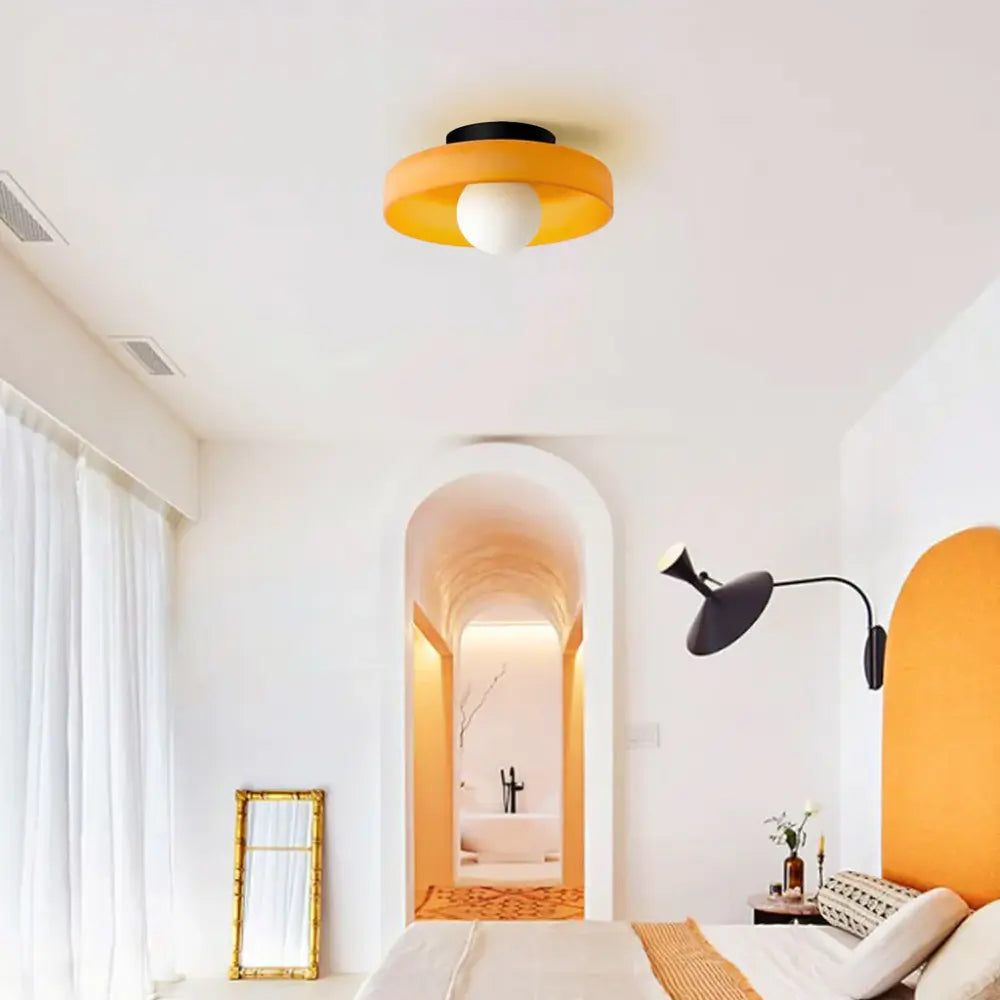Elara Modern Disc Wall Lamp With Bold Color Accents