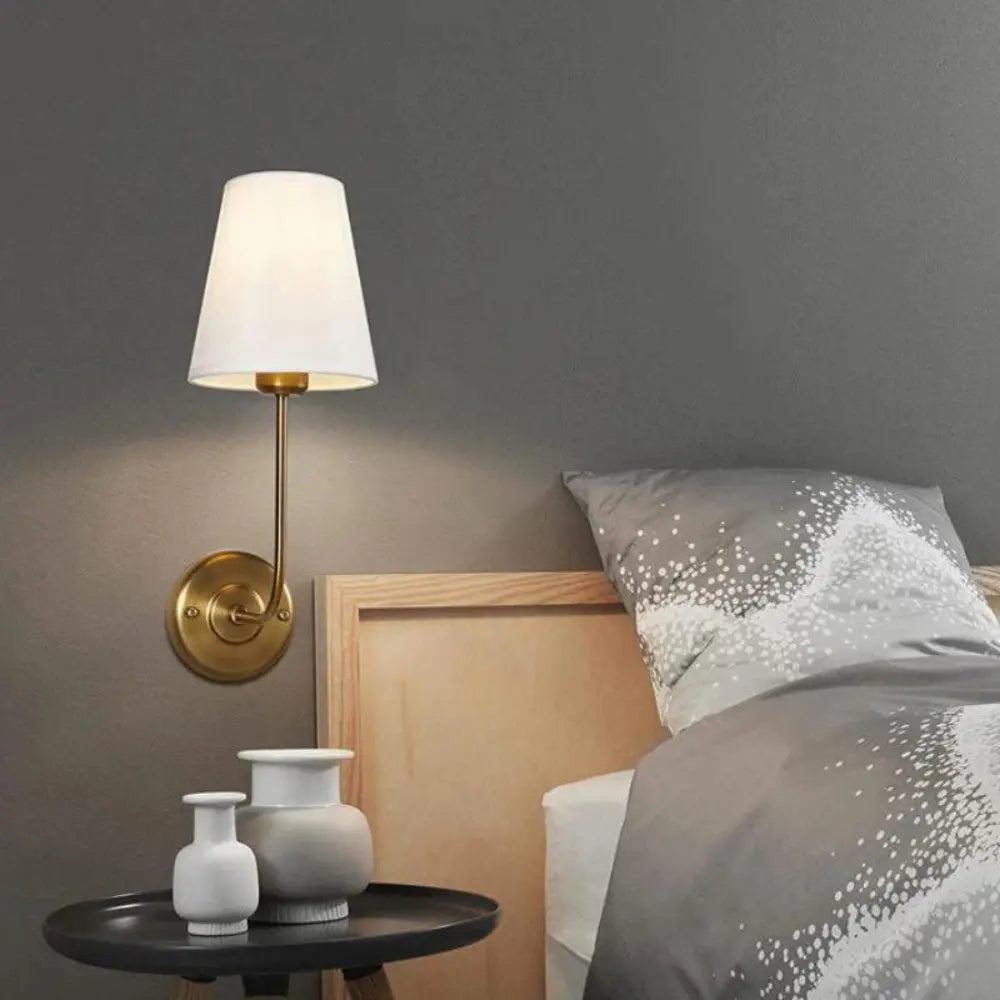 Vellora | Woven Metal Wall Lamp With Soft Fabric Shade