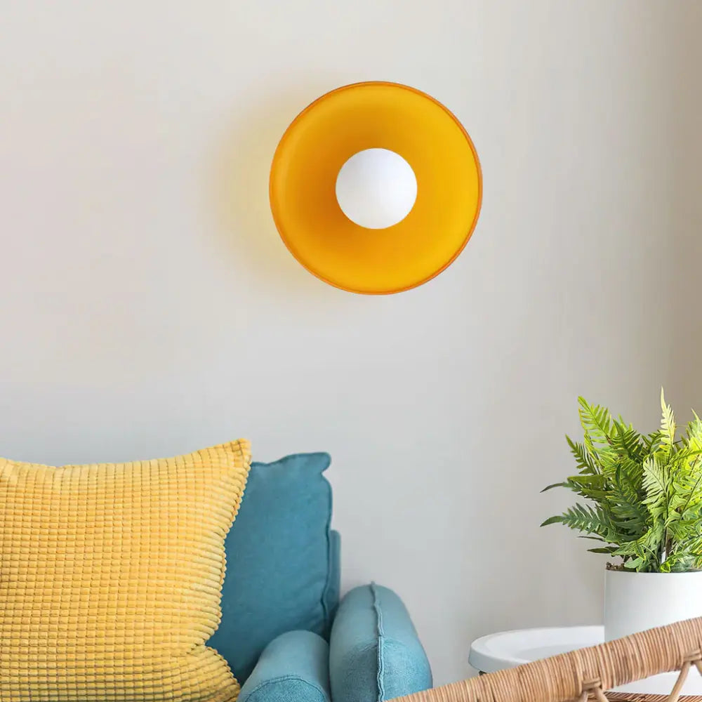 Elara Modern Disc Wall Lamp With Bold Color Accents