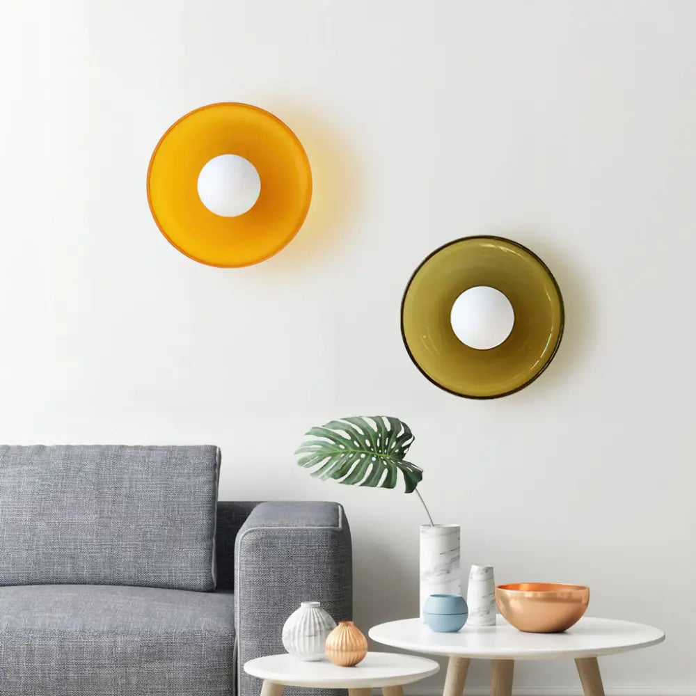 Elara Modern Disc Wall Lamp With Bold Color Accents