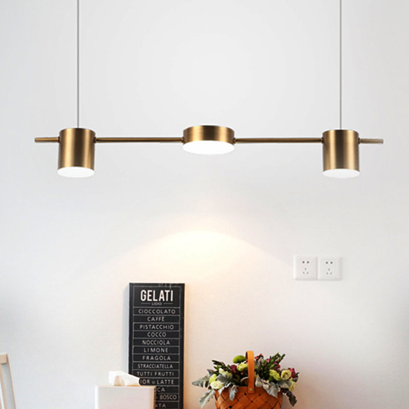 Lumarex Aluminum Drum Pendant Light in Black Gold Fixture