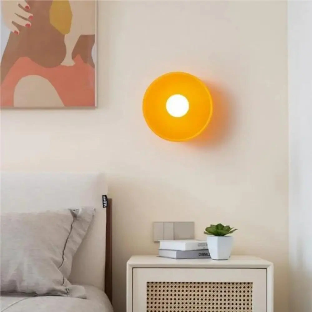 Elara Modern Disc Wall Lamp With Bold Color Accents