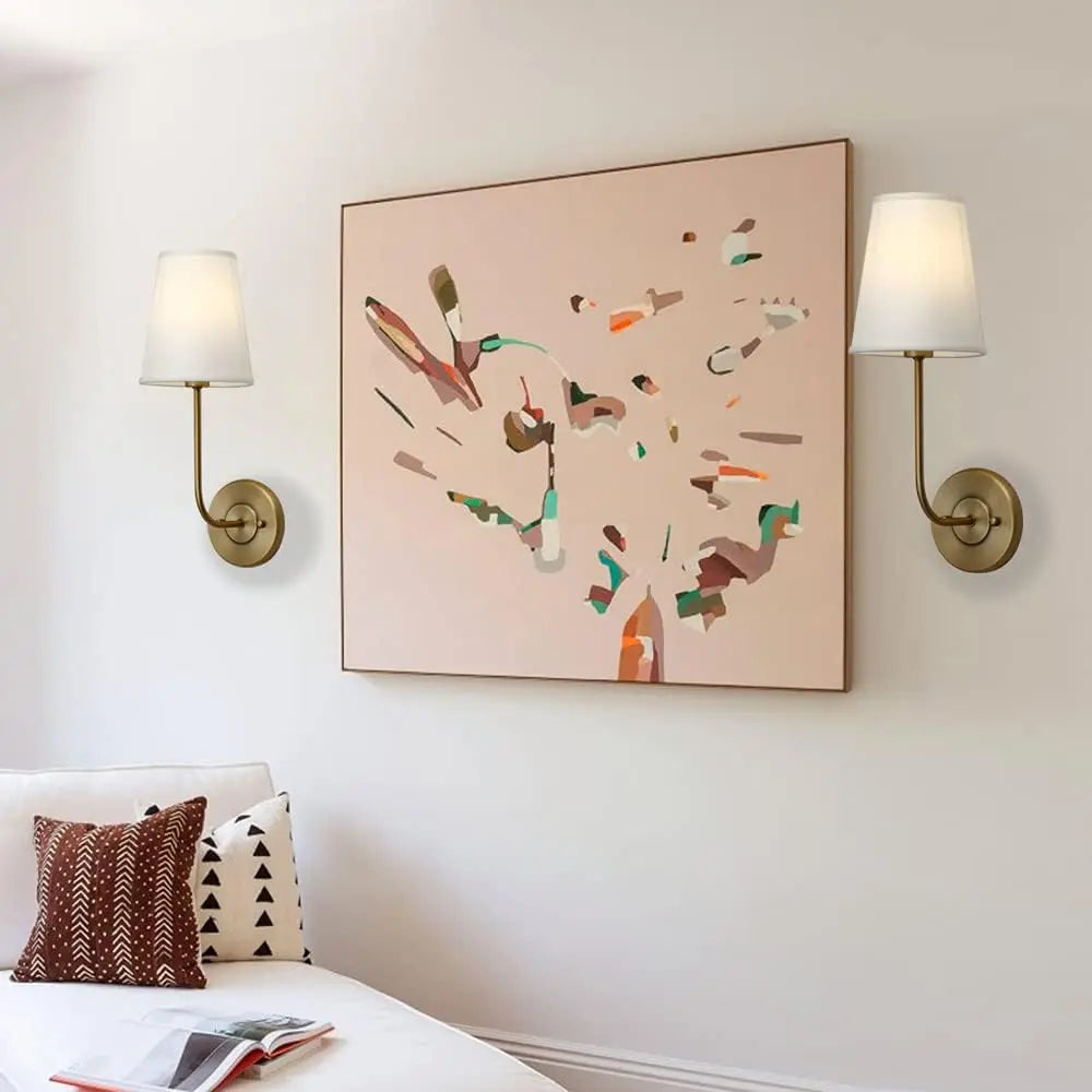 Vellora | Woven Metal Wall Lamp With Soft Fabric Shade