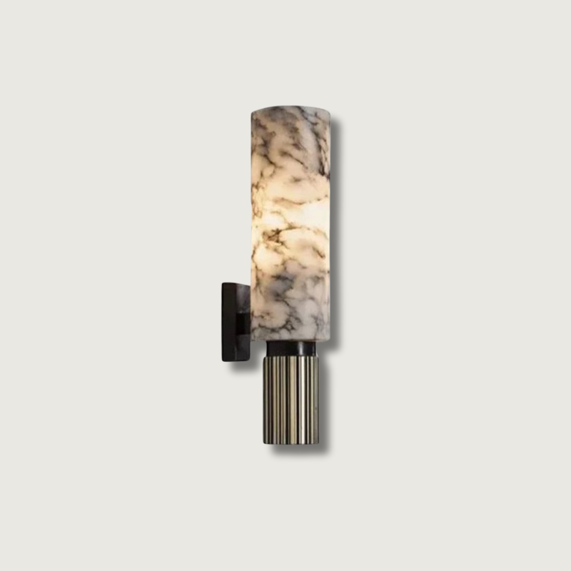 Lumora Marble Wall Lamp With Copper Accents For Home