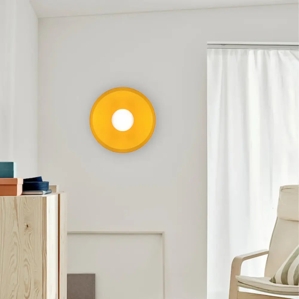 Elara Modern Disc Wall Lamp With Bold Color Accents