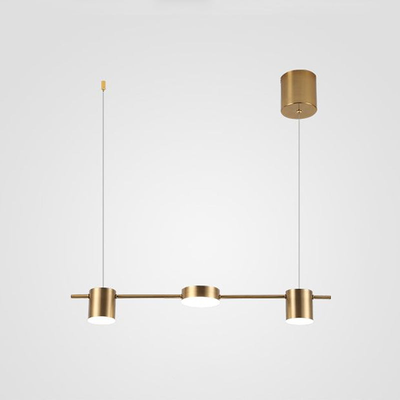 Lumarex Aluminum Drum Pendant Light in Black Gold Fixture