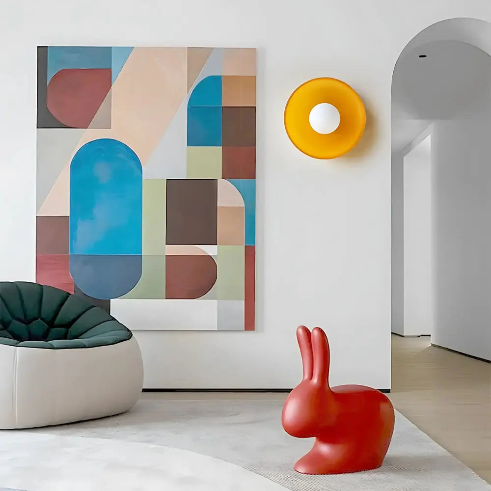 Elara Modern Disc Wall Lamp With Bold Color Accents