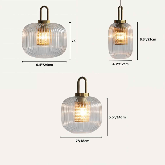 Trellis | Striped Glass Pendant Light for Living Rooms