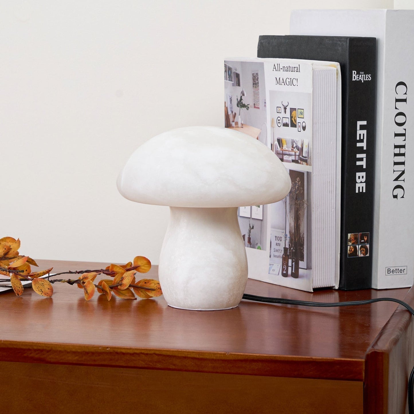 AuroraMoss Mushroom Alabaster Table Lamp With Warm Glow