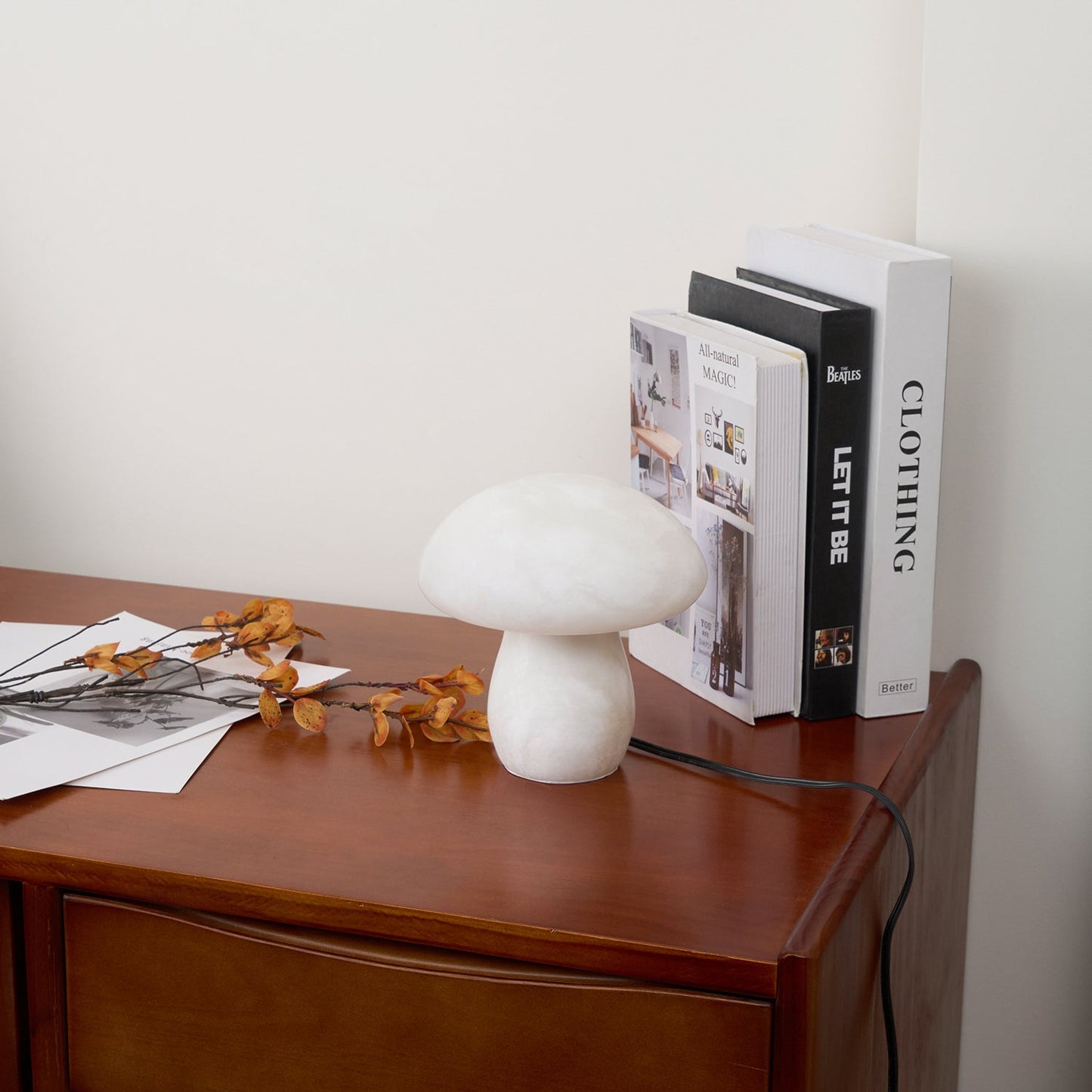 AuroraMoss Mushroom Alabaster Table Lamp With Warm Glow