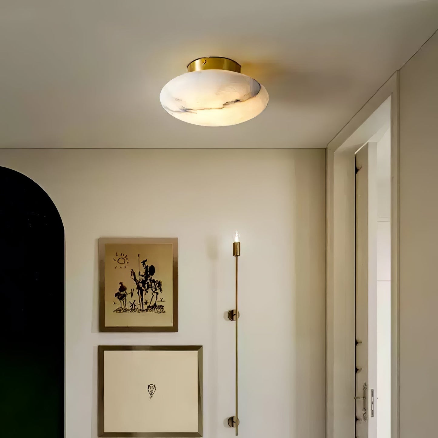 LioraGlow | Oval Alabaster Wall Sconce Soft Diffused Light