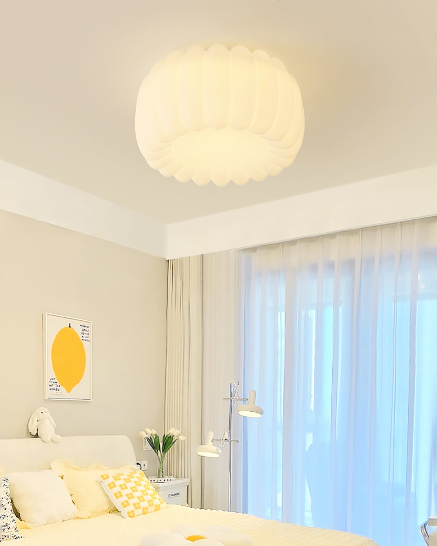 LumaVell Modern Ceiling Lamp With White Shade For Home Use