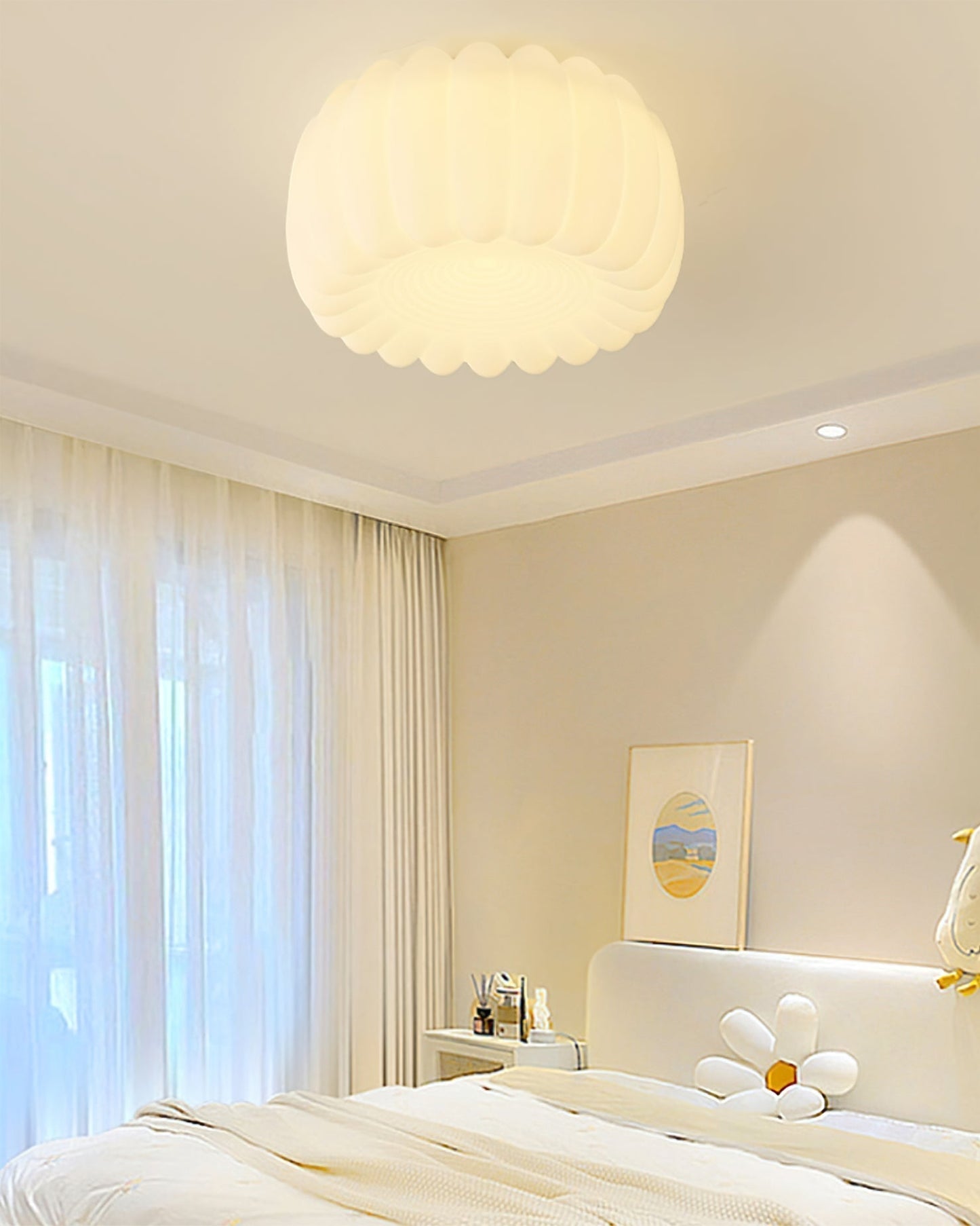 LumaVell Modern Ceiling Lamp With White Shade For Home Use