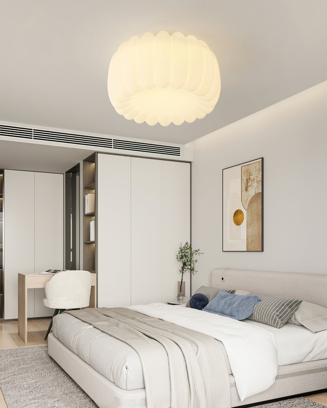 LumaVell Modern Ceiling Lamp With White Shade For Home Use