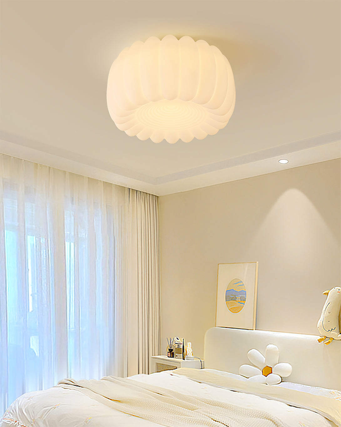 LumaVell Modern Ceiling Lamp With White Shade For Home Use