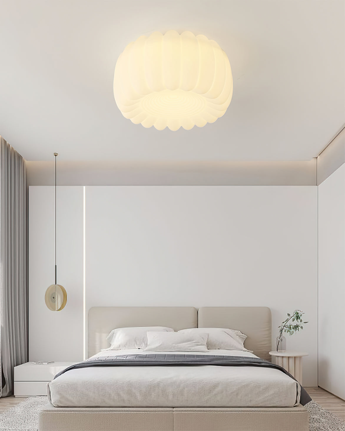 LumaVell Modern Ceiling Lamp With White Shade For Home Use