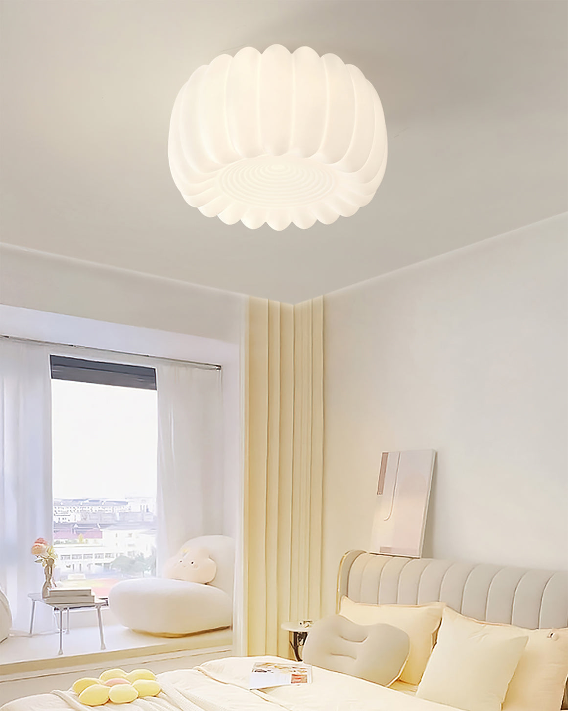 LumaVell Modern Ceiling Lamp With White Shade For Home Use