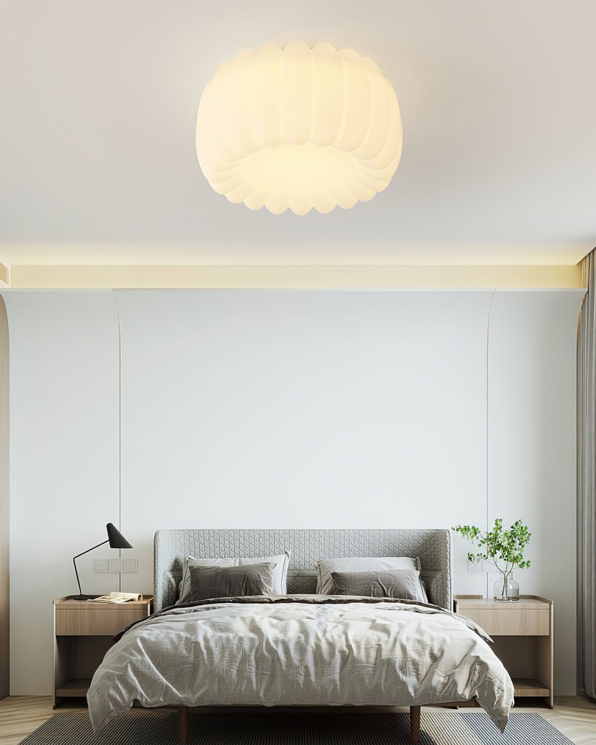 LumaVell Modern Ceiling Lamp With White Shade For Home Use