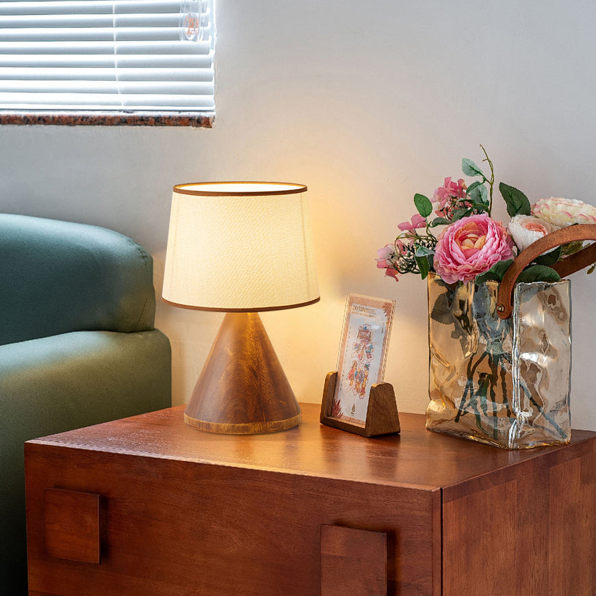 LioraWood | Table Lamp With Wooden Base And Warm, Soft Glow