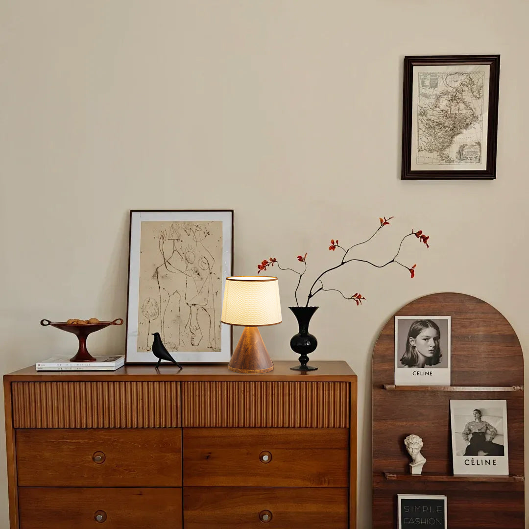 LioraWood | Table Lamp With Wooden Base And Warm, Soft Glow