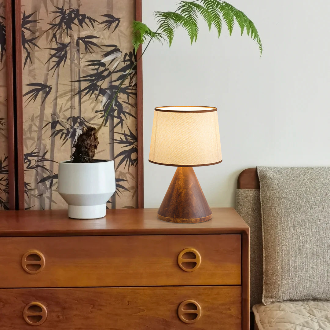 LioraWood | Table Lamp With Wooden Base And Warm, Soft Glow