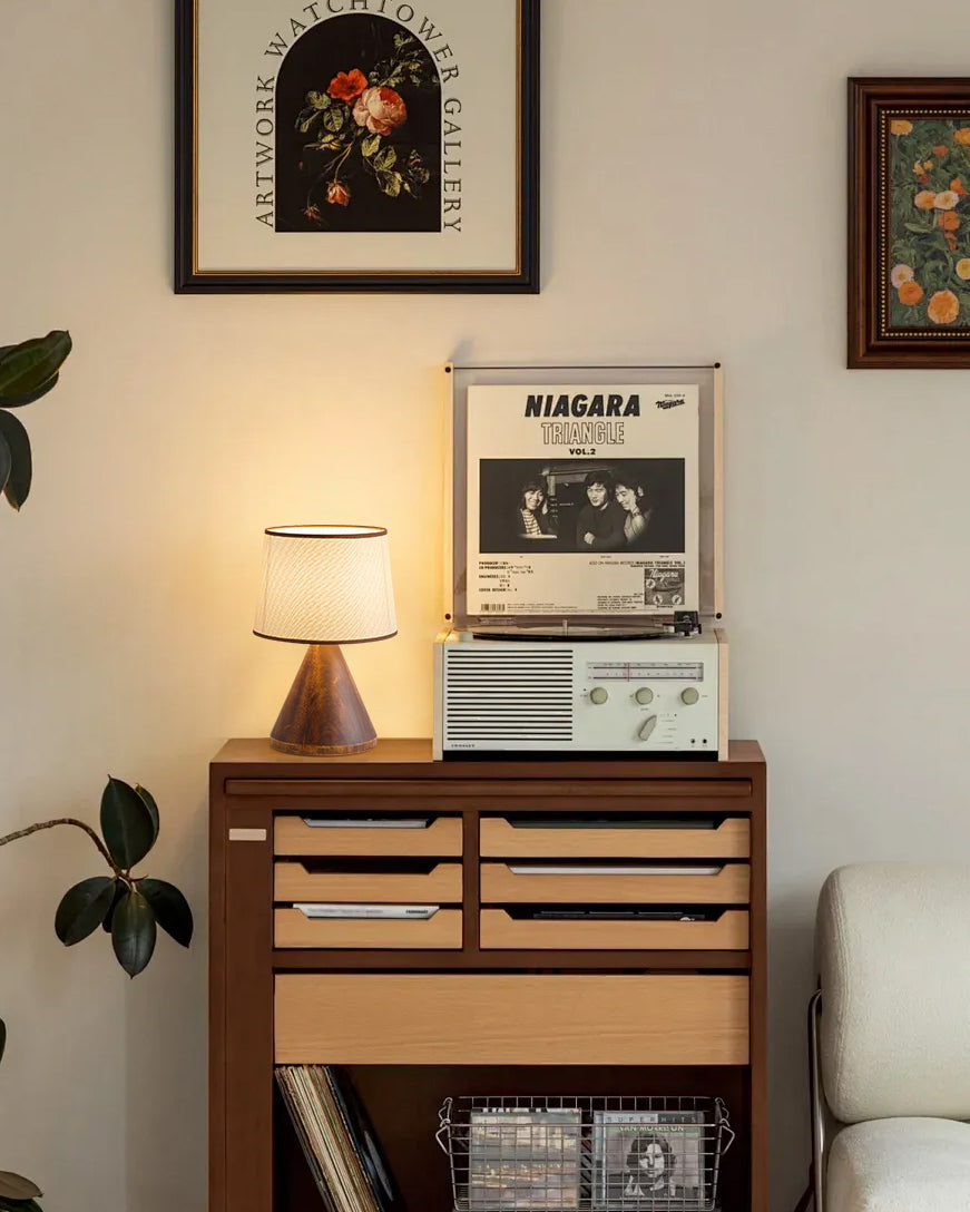 LioraWood | Table Lamp With Wooden Base And Warm, Soft Glow