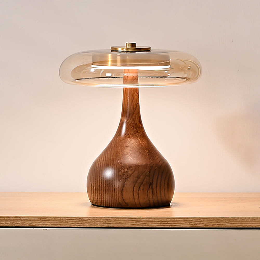 Averly | Wood & Brass LED Table Lamp For Ambient Lighting