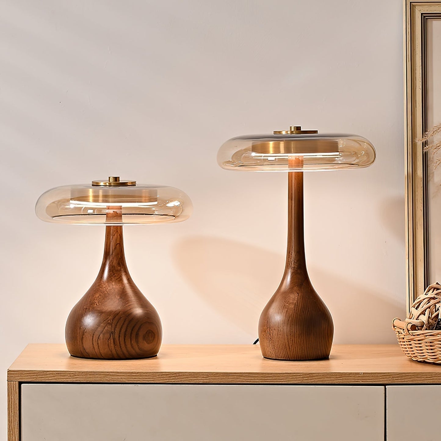 Averly | Wood & Brass LED Table Lamp For Ambient Lighting