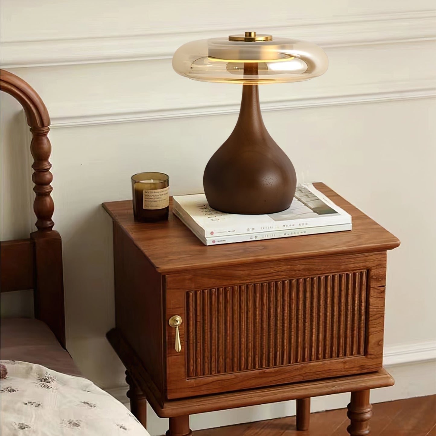 Averly | Wood & Brass LED Table Lamp For Ambient Lighting