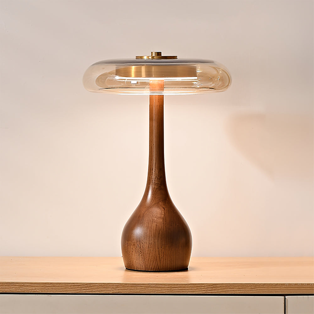 Averly | Wood & Brass LED Table Lamp For Ambient Lighting