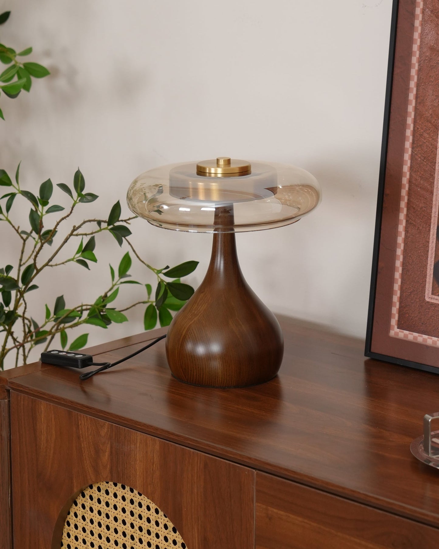 Averly | Wood & Brass LED Table Lamp For Ambient Lighting