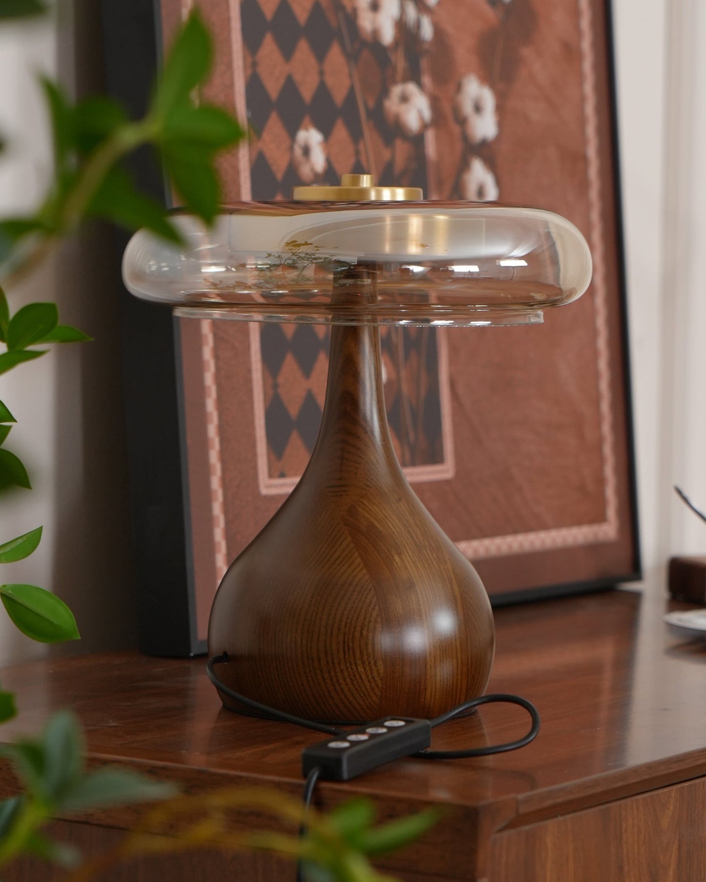 Averly | Wood & Brass LED Table Lamp For Ambient Lighting