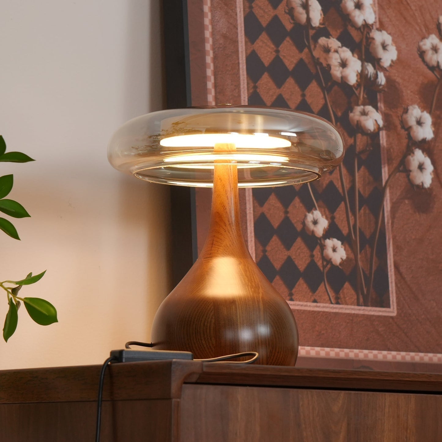 Averly | Wood & Brass LED Table Lamp For Ambient Lighting