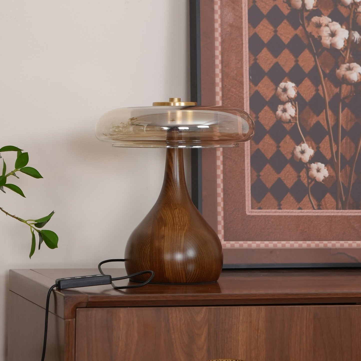 Averly | Wood & Brass LED Table Lamp For Ambient Lighting