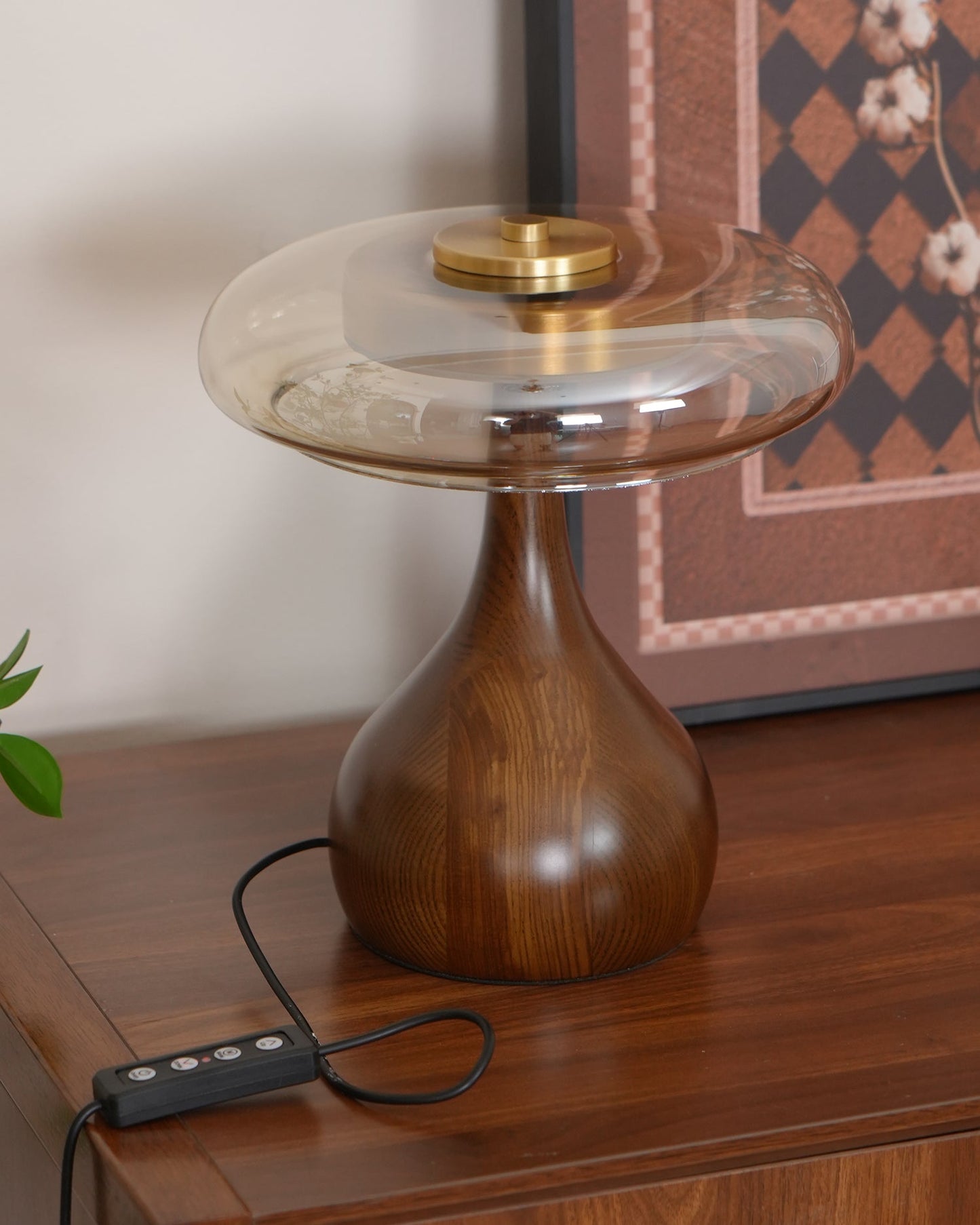 Averly | Wood & Brass LED Table Lamp For Ambient Lighting