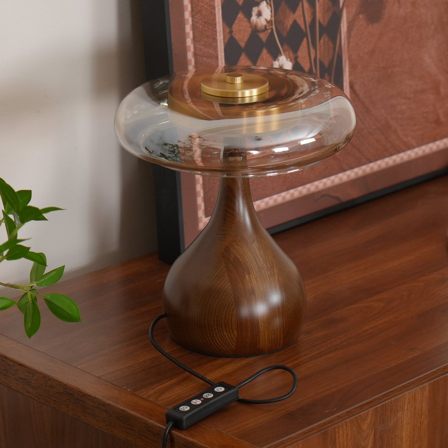 Averly | Wood & Brass LED Table Lamp For Ambient Lighting