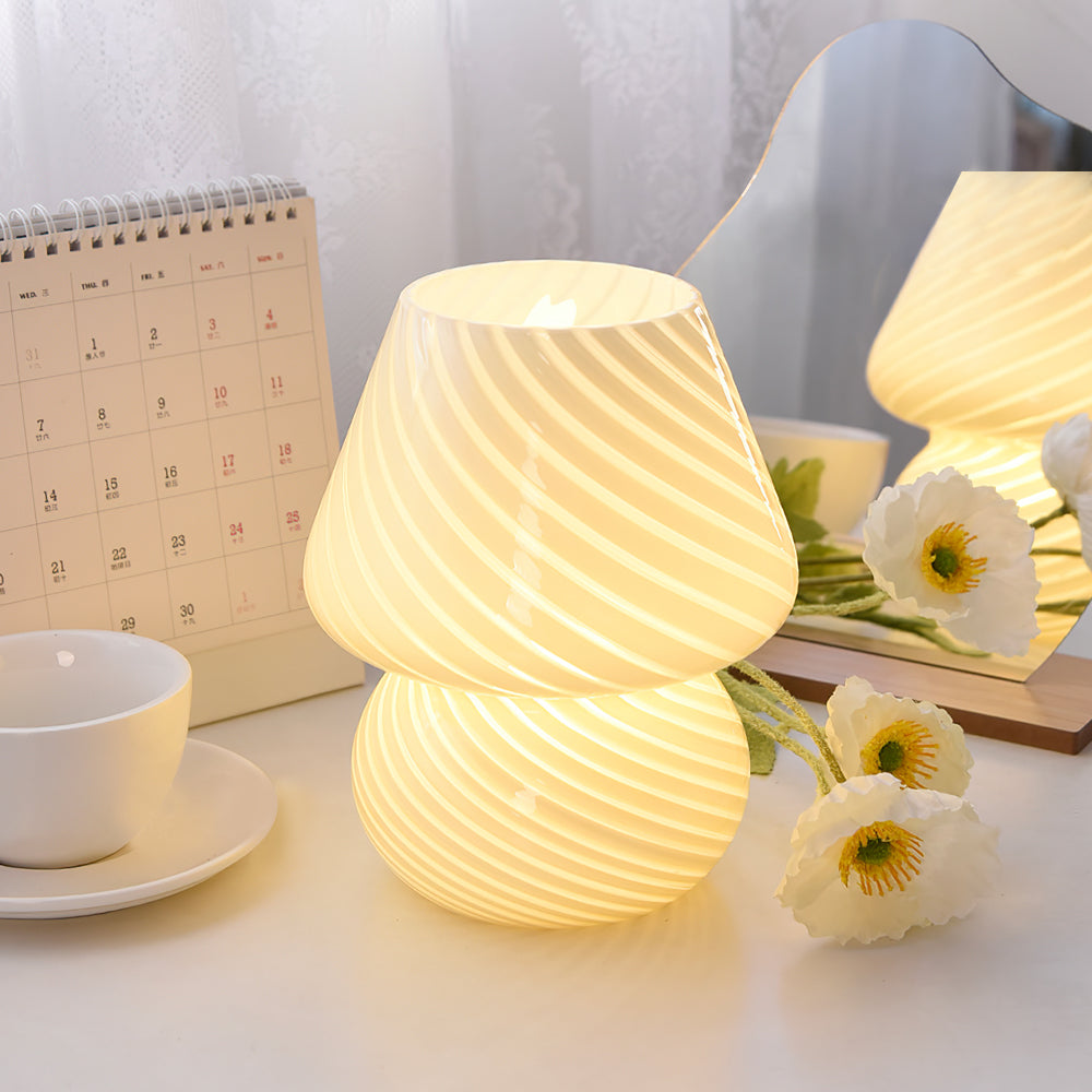 Caelora Crystal Table Lamp With Textured Glass Globe