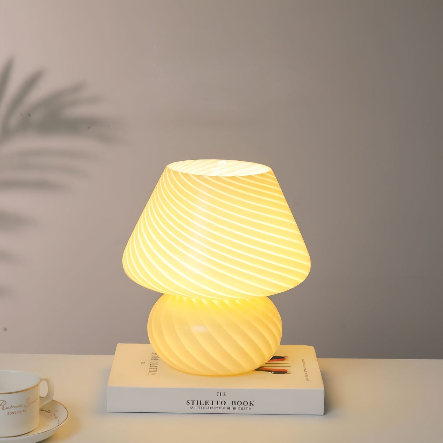 Caelora Crystal Table Lamp With Textured Glass Globe