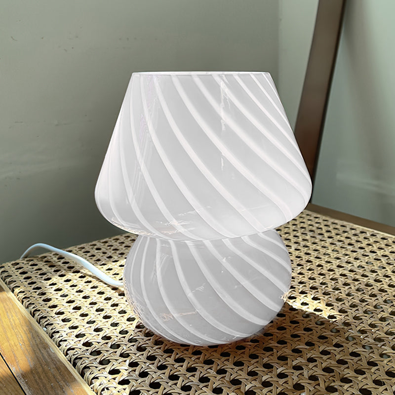 Caelora Crystal Table Lamp With Textured Glass Globe