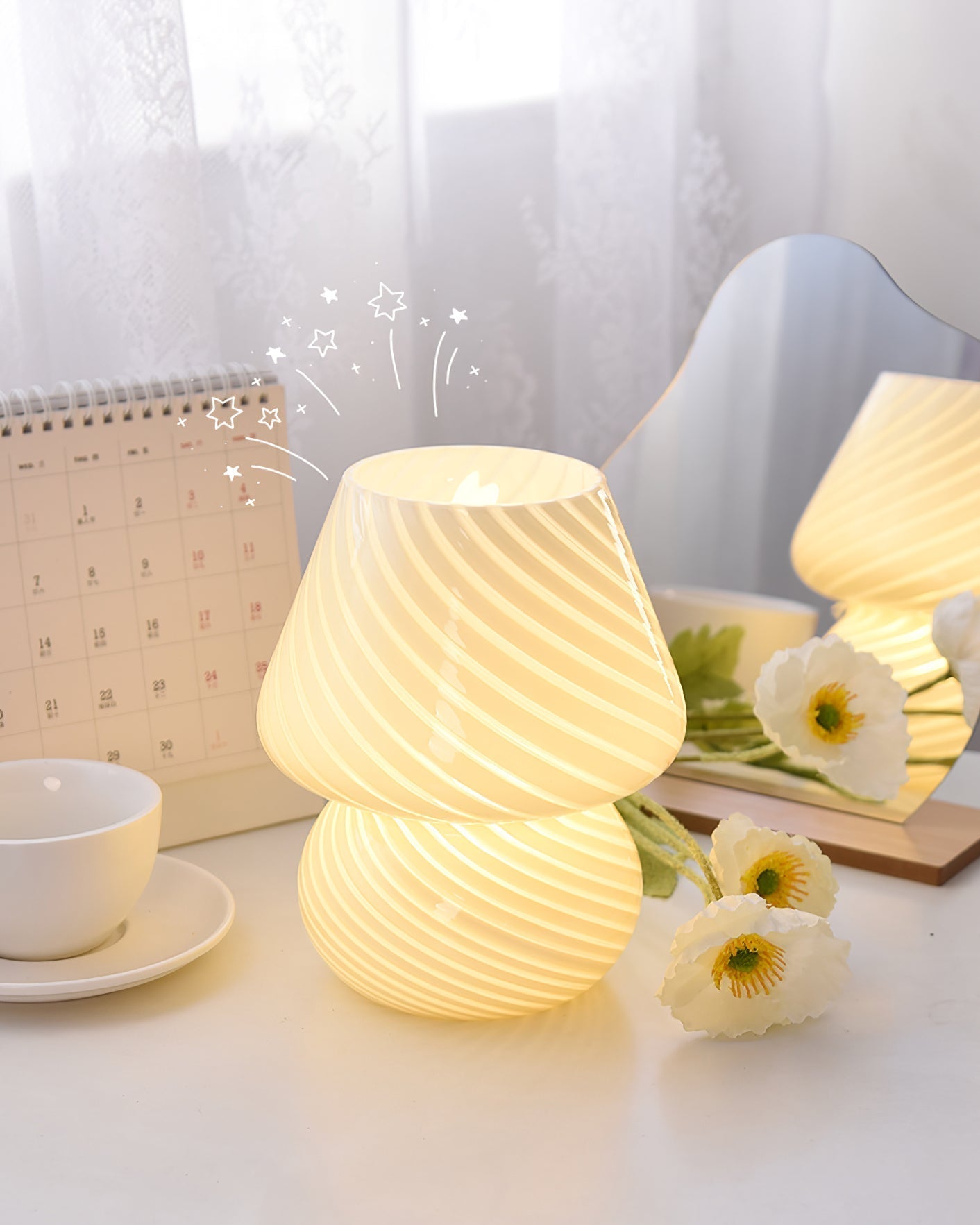 Caelora Crystal Table Lamp With Textured Glass Globe