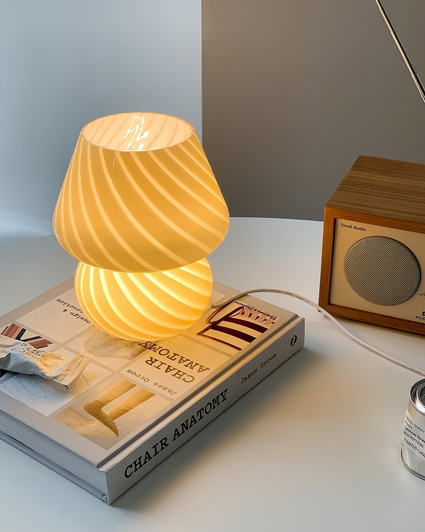 Caelora Crystal Table Lamp With Textured Glass Globe