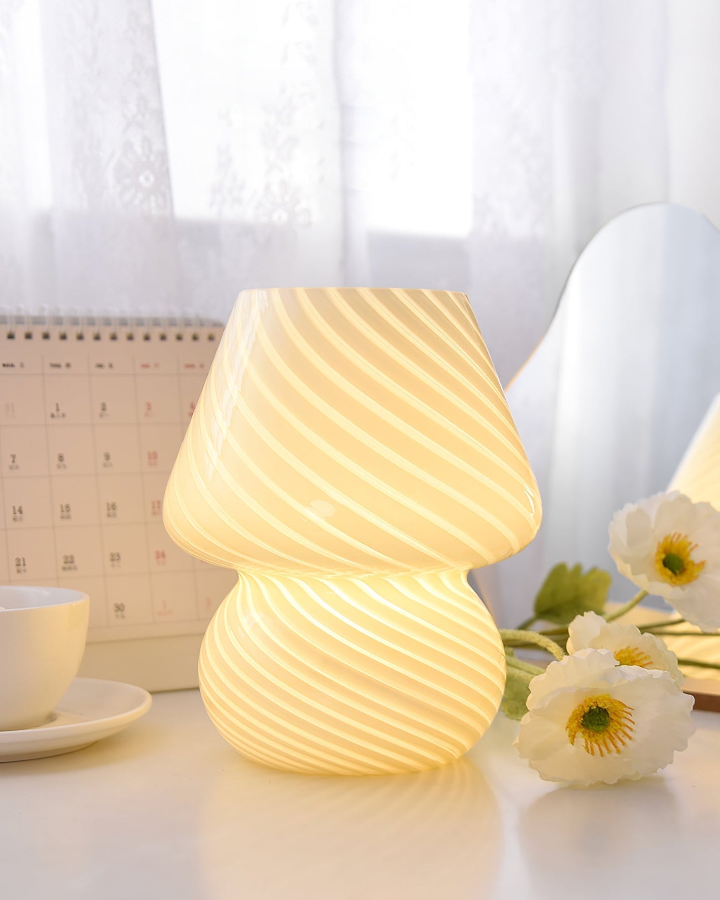 Caelora Crystal Table Lamp With Textured Glass Globe