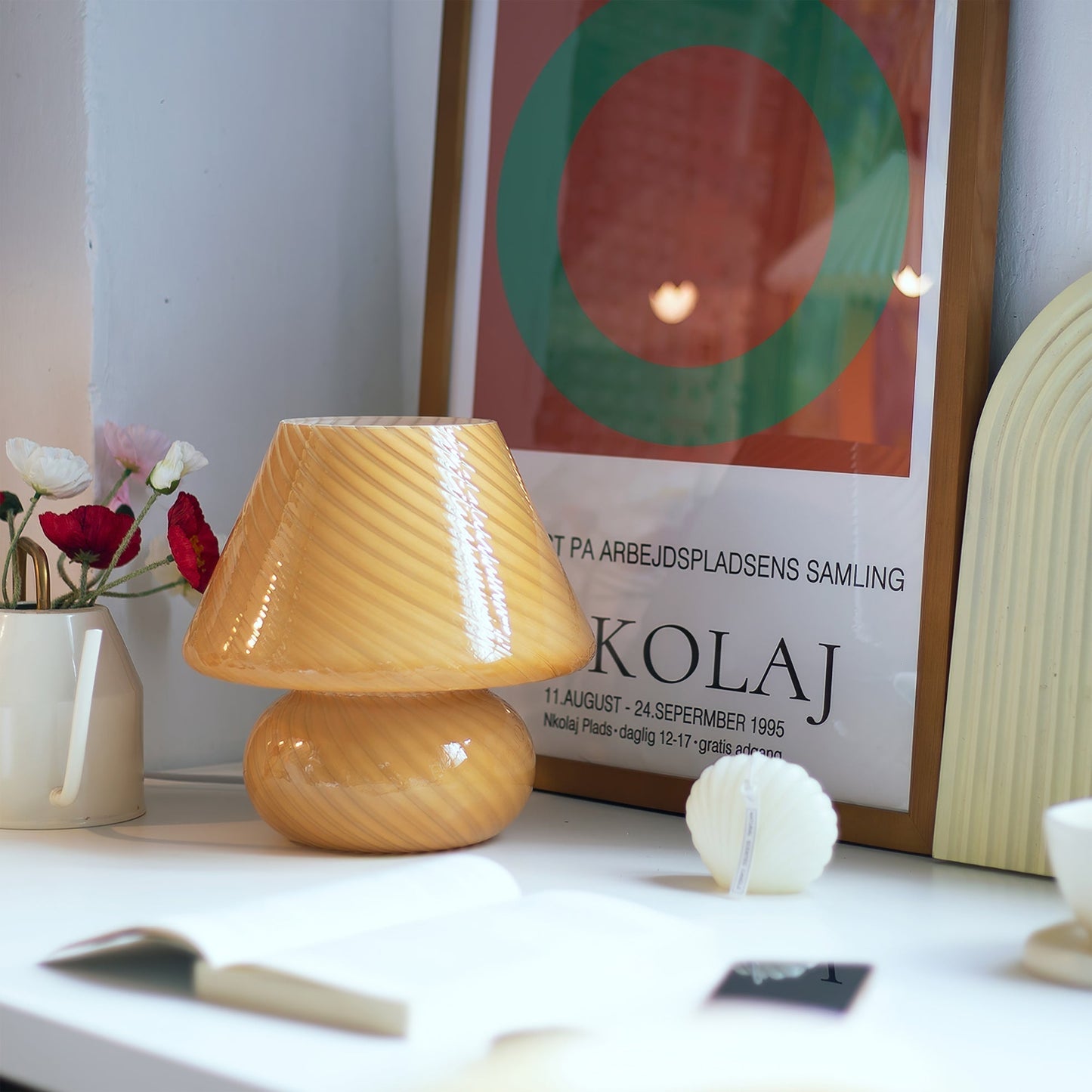 Caelora Crystal Table Lamp With Textured Glass Globe