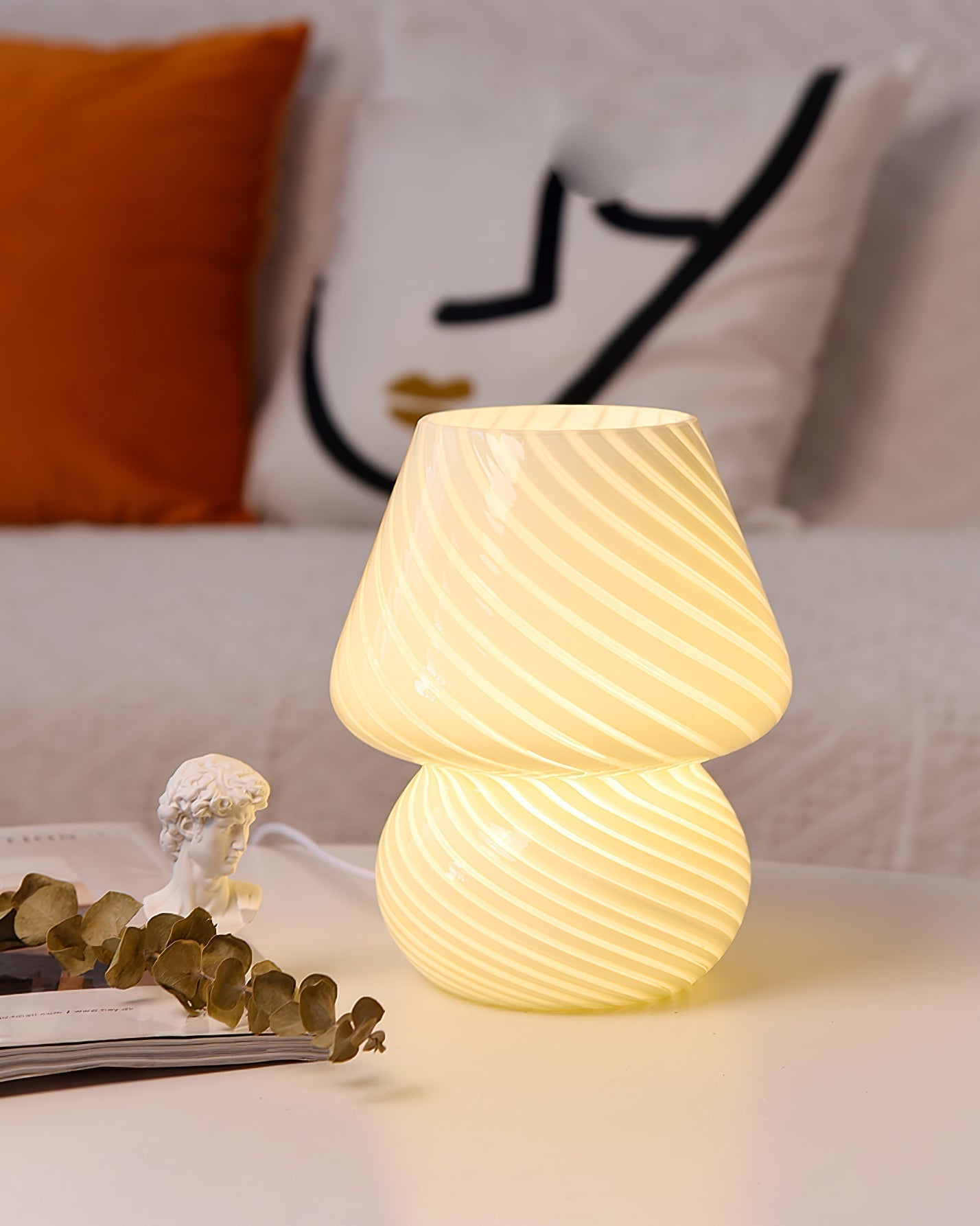 Caelora Crystal Table Lamp With Textured Glass Globe